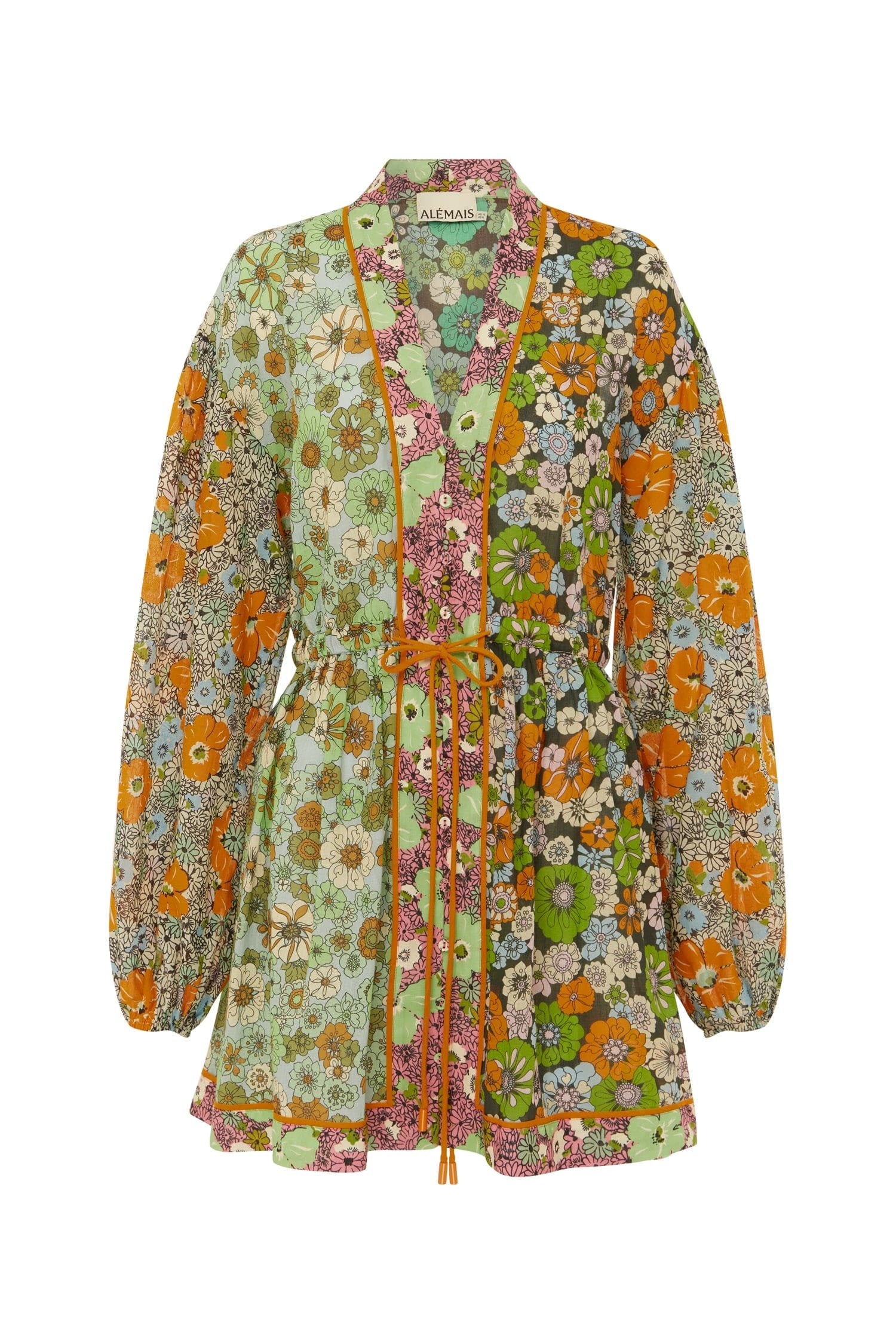 ALÉMAIS Orange Blossom Spliced Mini Dress