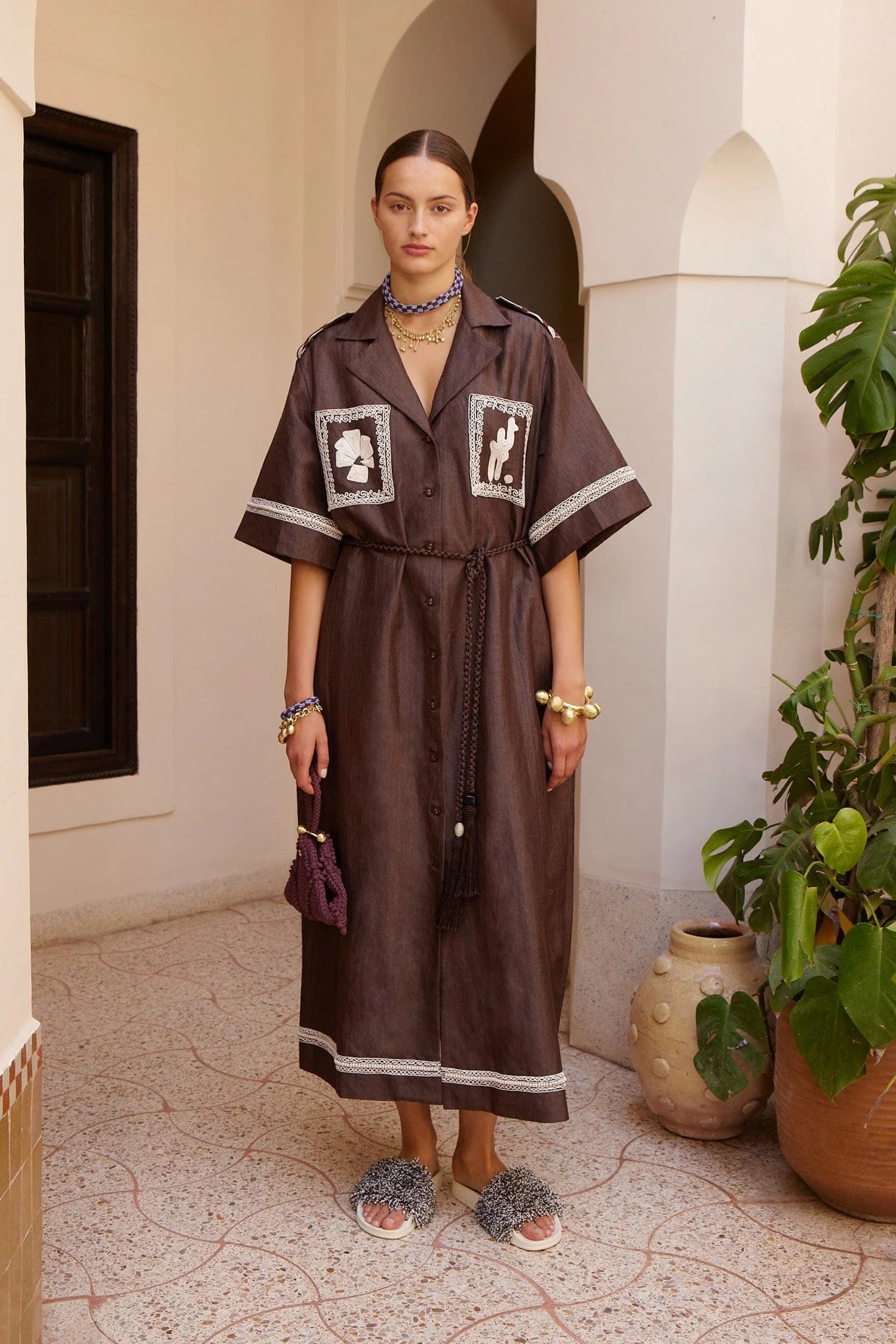 ALÉMAIS Leandra Corded Relaxed Shirtdress
