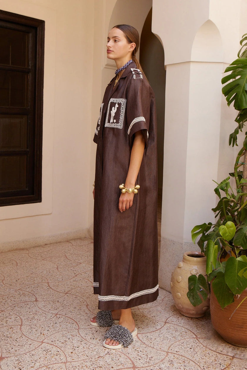 ALÉMAIS Leandra Corded Relaxed Shirtdress