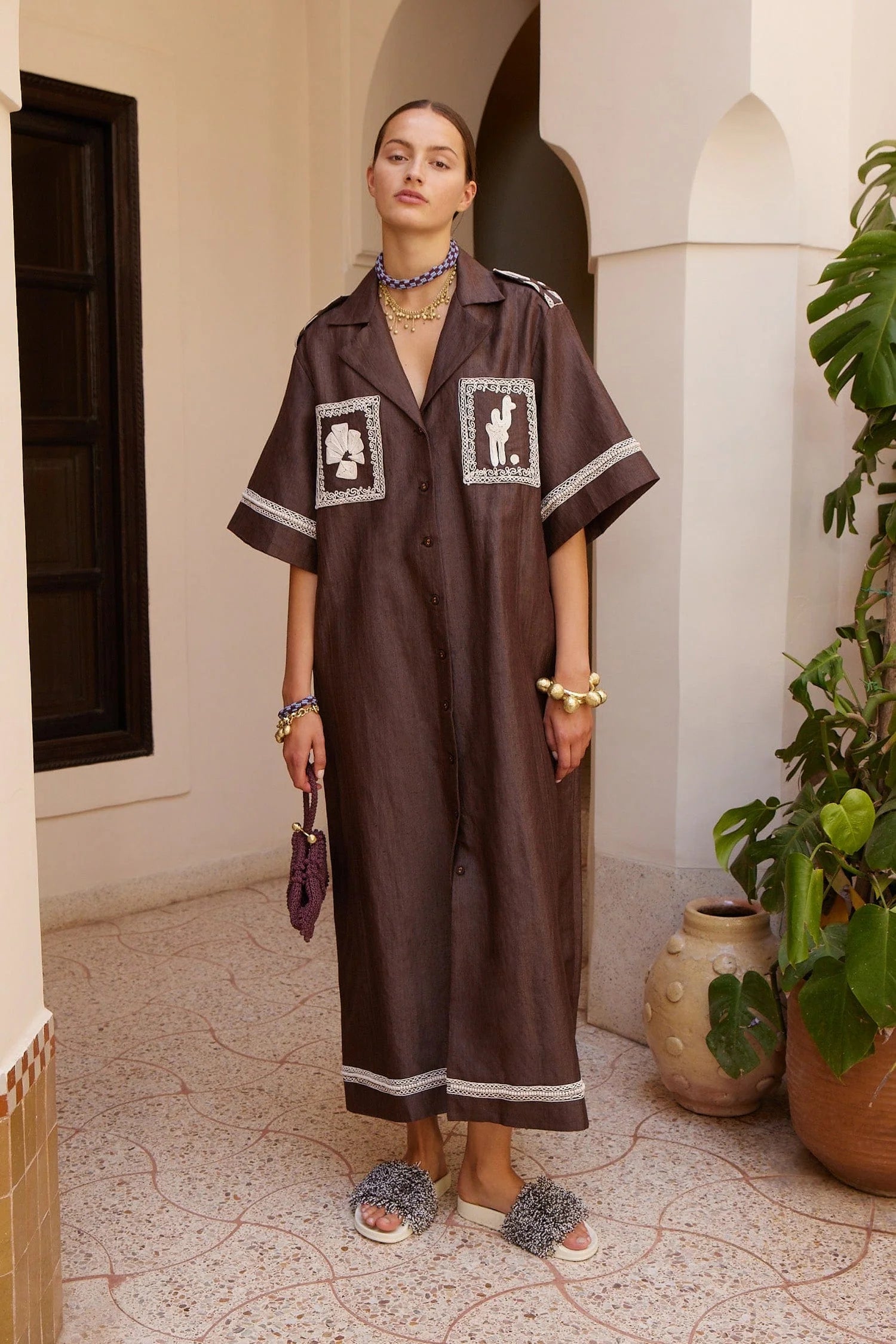 ALÉMAIS Leandra Corded Relaxed Shirtdress