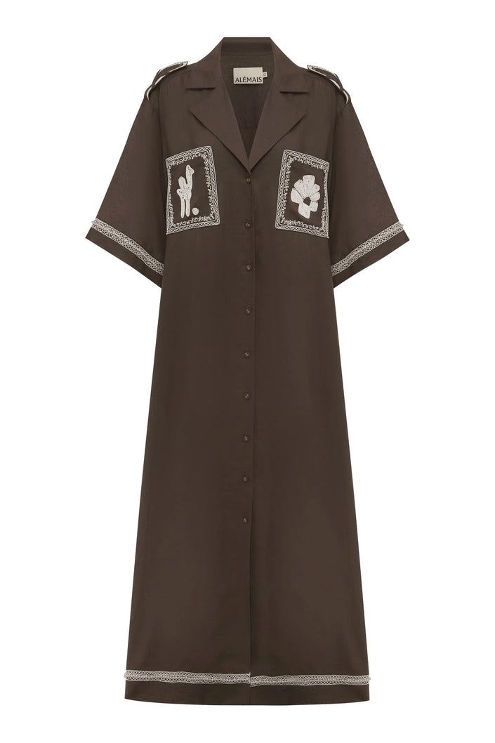 ALÉMAIS Leandra Corded Relaxed Shirtdress