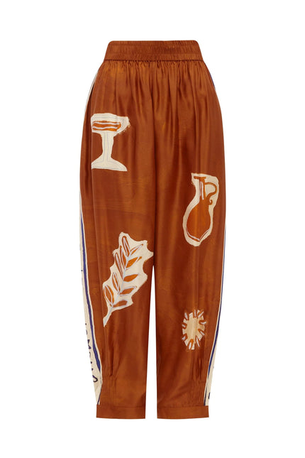 ALÉMAIS Soleil D'Amour Tapered Silk Pant