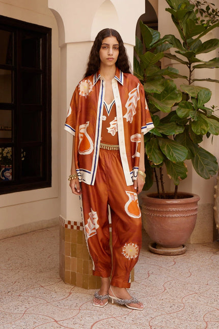 ALÉMAIS Soleil D'Amour Silk Shirt