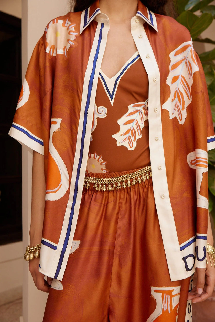 ALÉMAIS Soleil D'Amour Silk Shirt