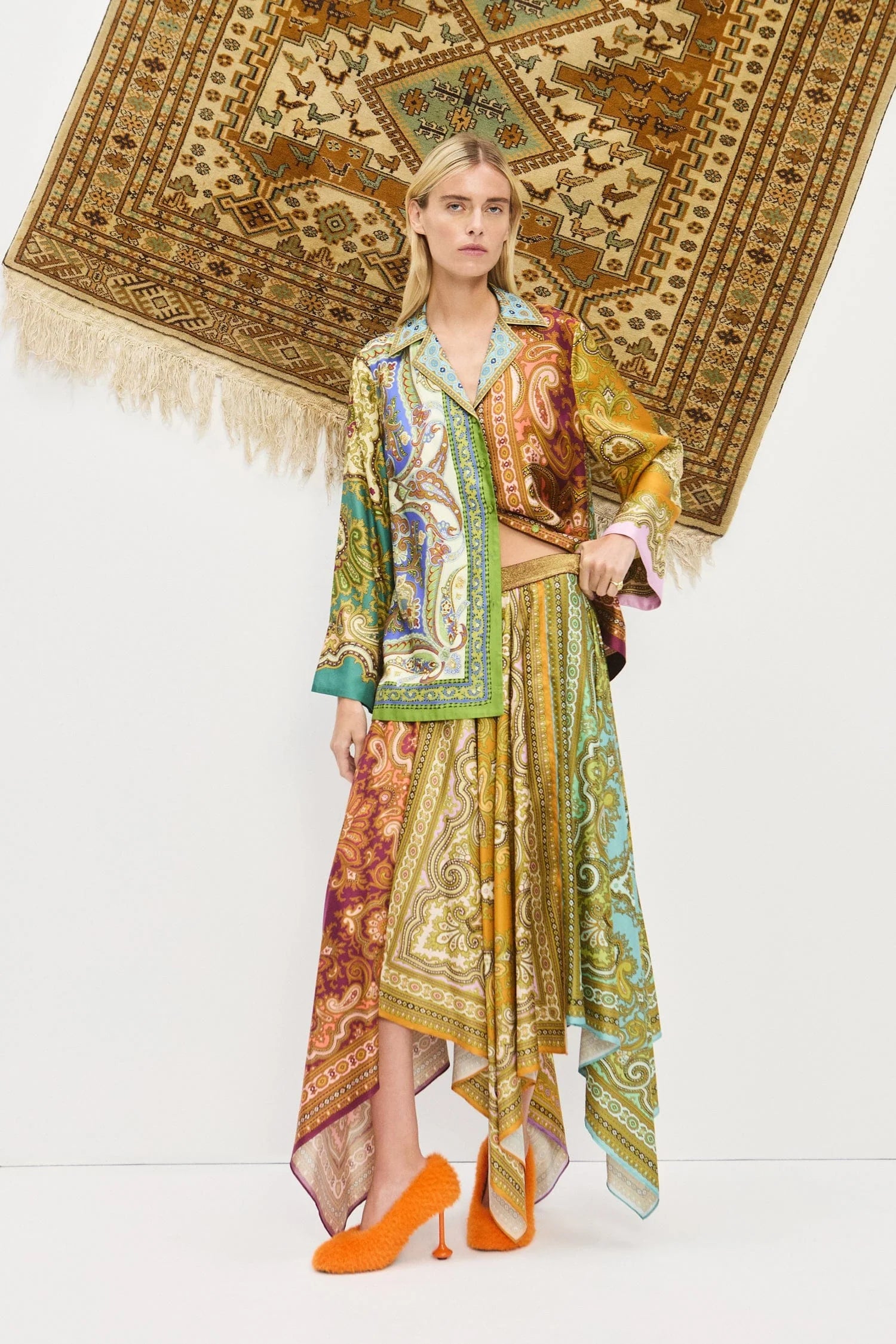 ALÉMAIS Clemenza Spliced Scarf Skirt