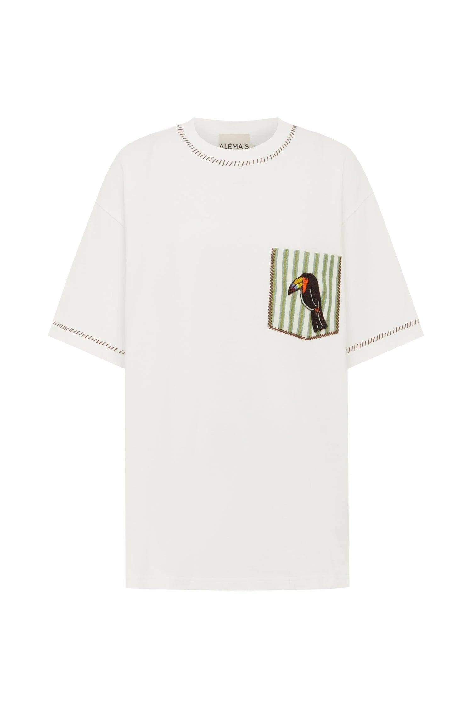 ALÉMAIS Toucan Tango Embroidered Pocket Tee