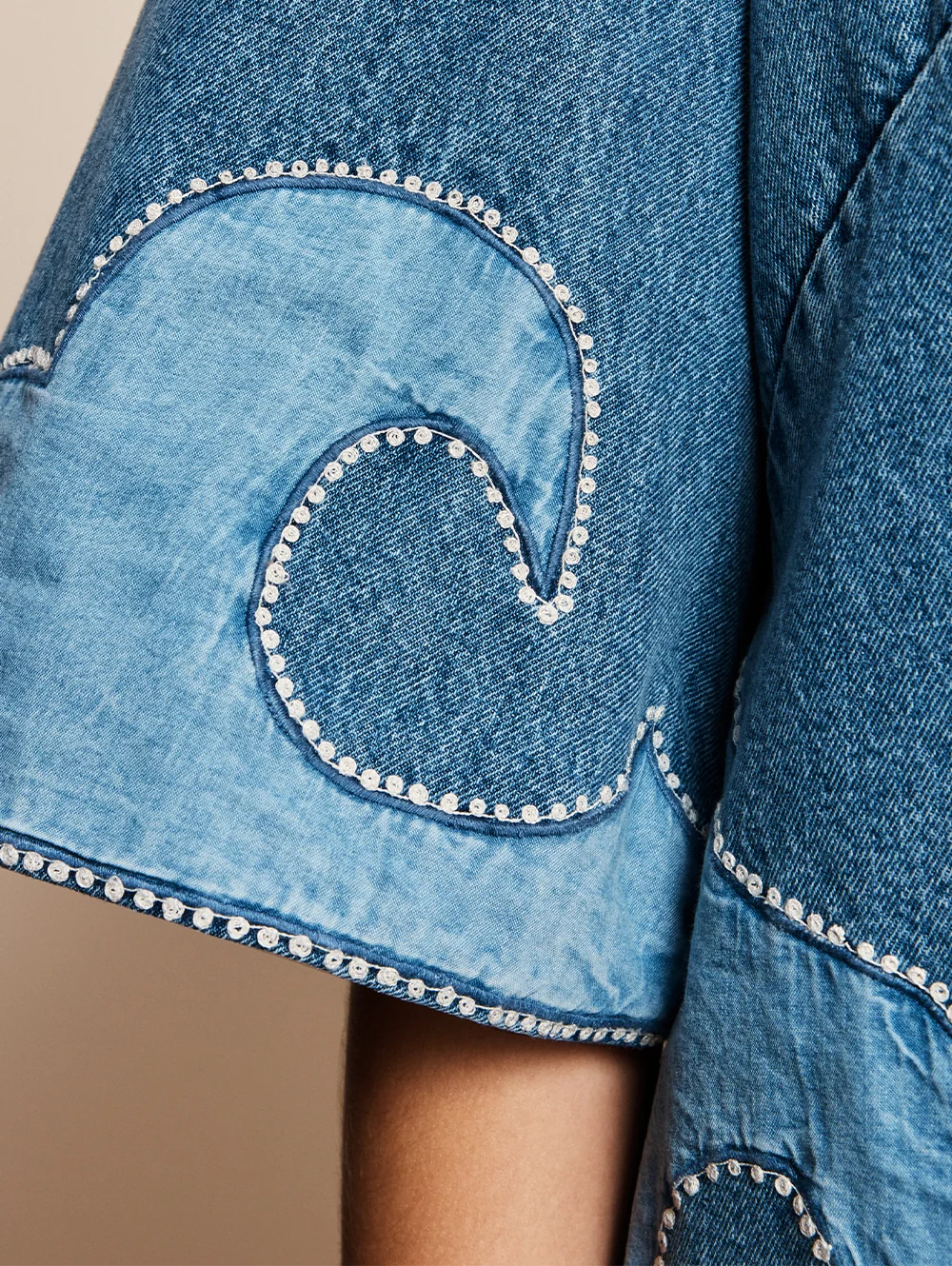 ALÉMAIS - JESSE DENIM APPLIQUE MINI DRESS