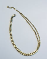F+H Studios Amplify Double Curb Chain Choker - Brass + 18K Gold