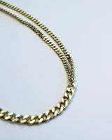 F+H Studios Amplify Double Curb Chain Choker - Brass + 18K Gold