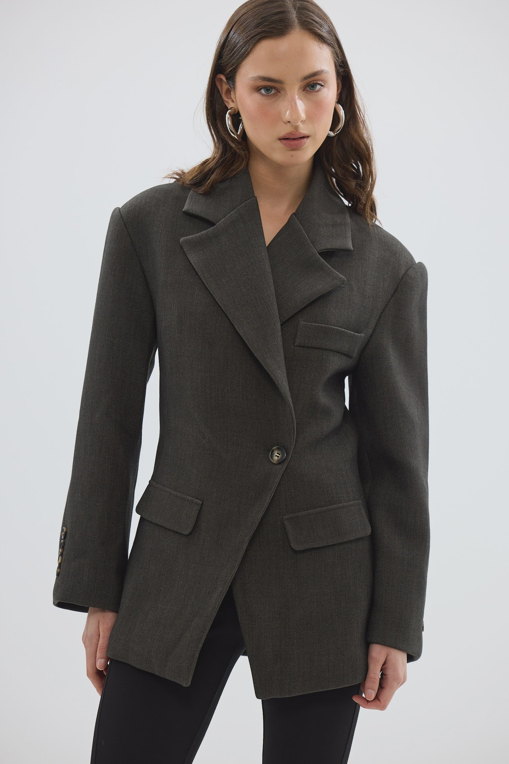 Bübish Luxe Saskia Cinched Blazer - Charcoal