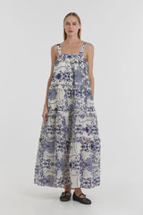 Devotion Twins Reggina Long Dress - Type Blue