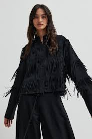 Second Female Dancing Fringe Shirt - Black