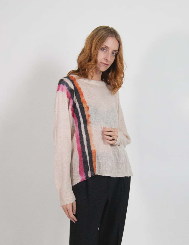 Rabens Saloner Shena Knit - Ivory Combo