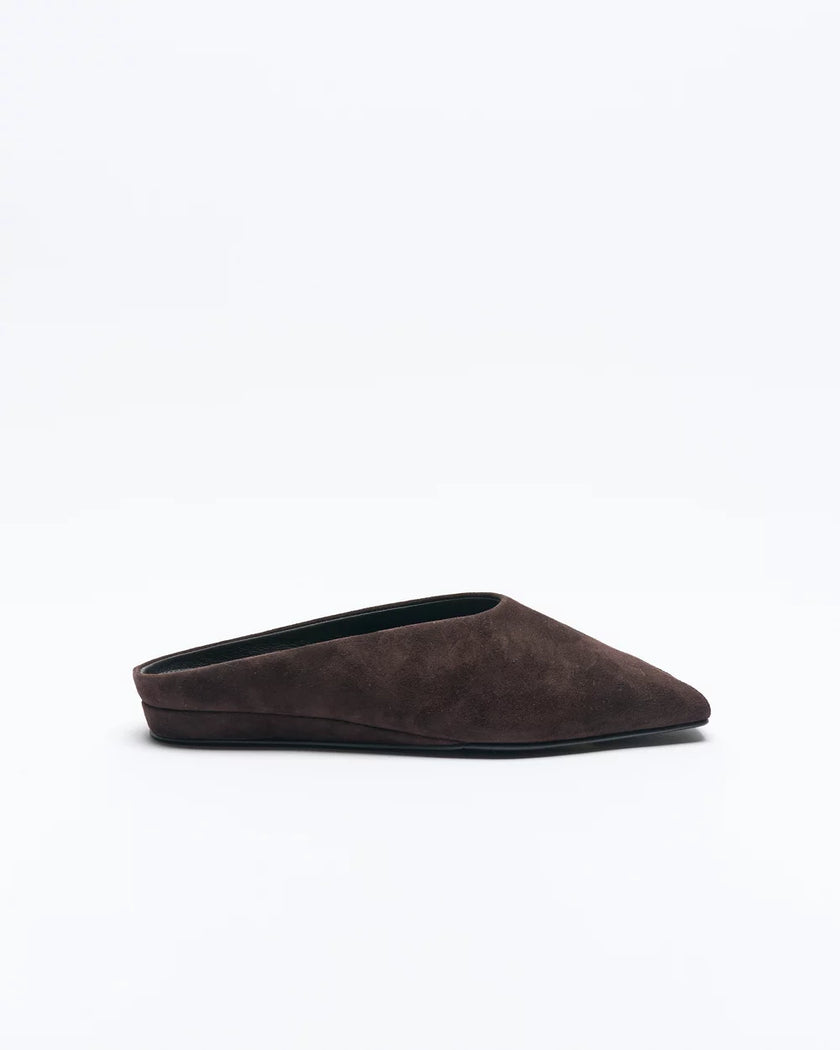 WALNUT Pia Leather Mule - Chocolate