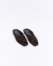 WALNUT Pia Leather Mule - Chocolate