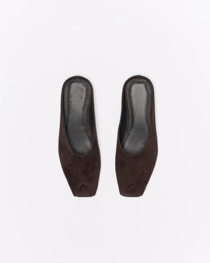 WALNUT Pia Leather Mule - Chocolate