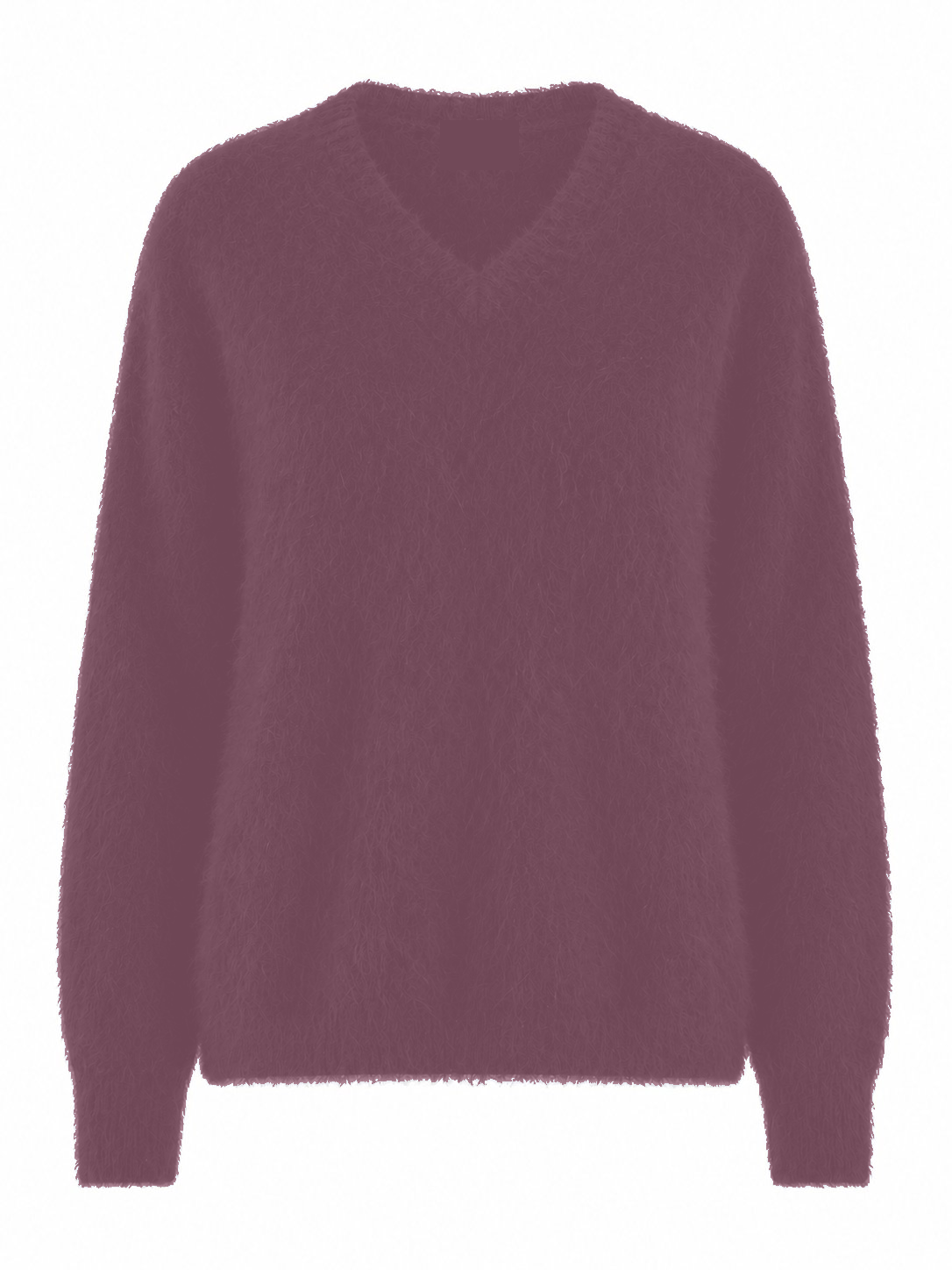 HONEY L/S V Neck Cashmere Knit - Dark Mulberry