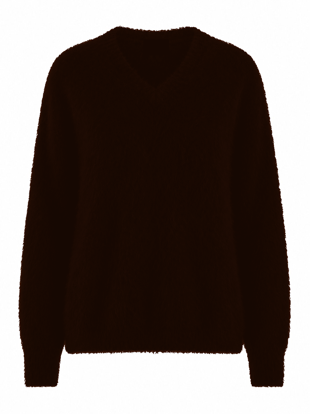 HONEY L/S V Neck Cashmere Knit - Chocolate