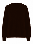 HONEY L/S V Neck Cashmere Knit - Chocolate