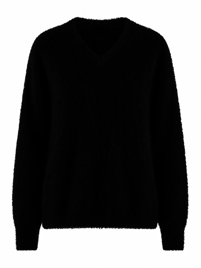 HONEY L/S V Neck Cashmere Knit - Black