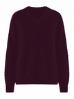 HONEY L/S V Neck Cashmere Knit - Raisin