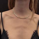 F+H Studios Amplify Double Curb Chain Choker - Brass + 18K Gold