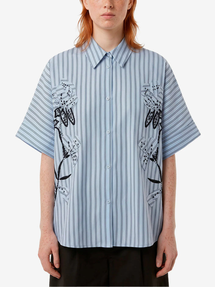 Essentiel Antwerp Jonkoe 3D Flower Shirt - Blue