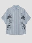 Essentiel Antwerp Jonkoe 3D Flower Shirt - Blue