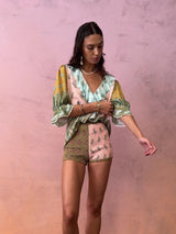 BOTEH Lucent Silk Ruffle Blouse