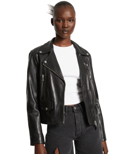 Ksubi amplify leather jacket black