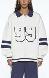 Ksubi 99 boyfriend polo sweatshirt vintage white