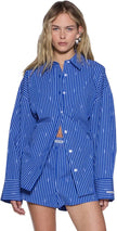 Ksubi astra shirt cobalt stripe