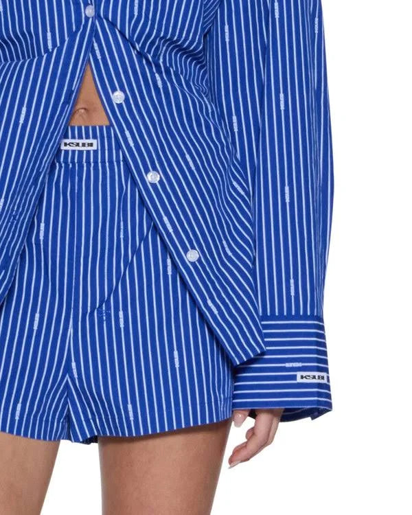 Ksubi astra shirt cobalt stripe