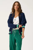 cartel & willow Brodie Knit Bomber - Navy Stripe