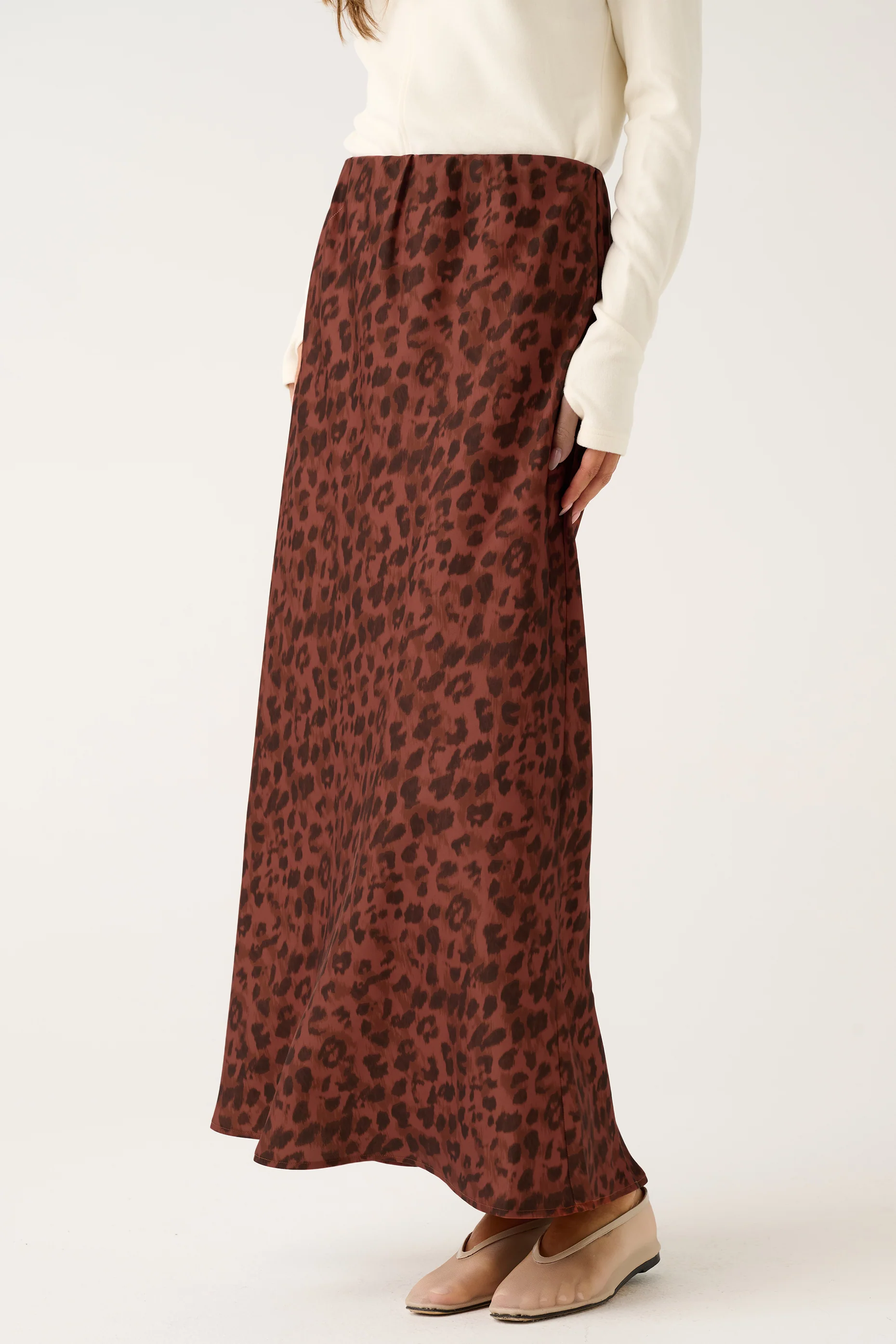 cartel & willow Millie Slip Skirt - fudge leopard