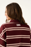 cartel & willow Freddie Rugby Top - Burgandy Stripe