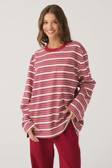 cartel & willow Harley Long Sleeve - Mulberry Stripe