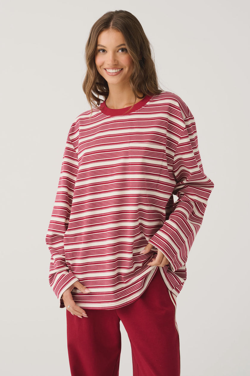 cartel & willow Harley Long Sleeve - Mulberry Stripe