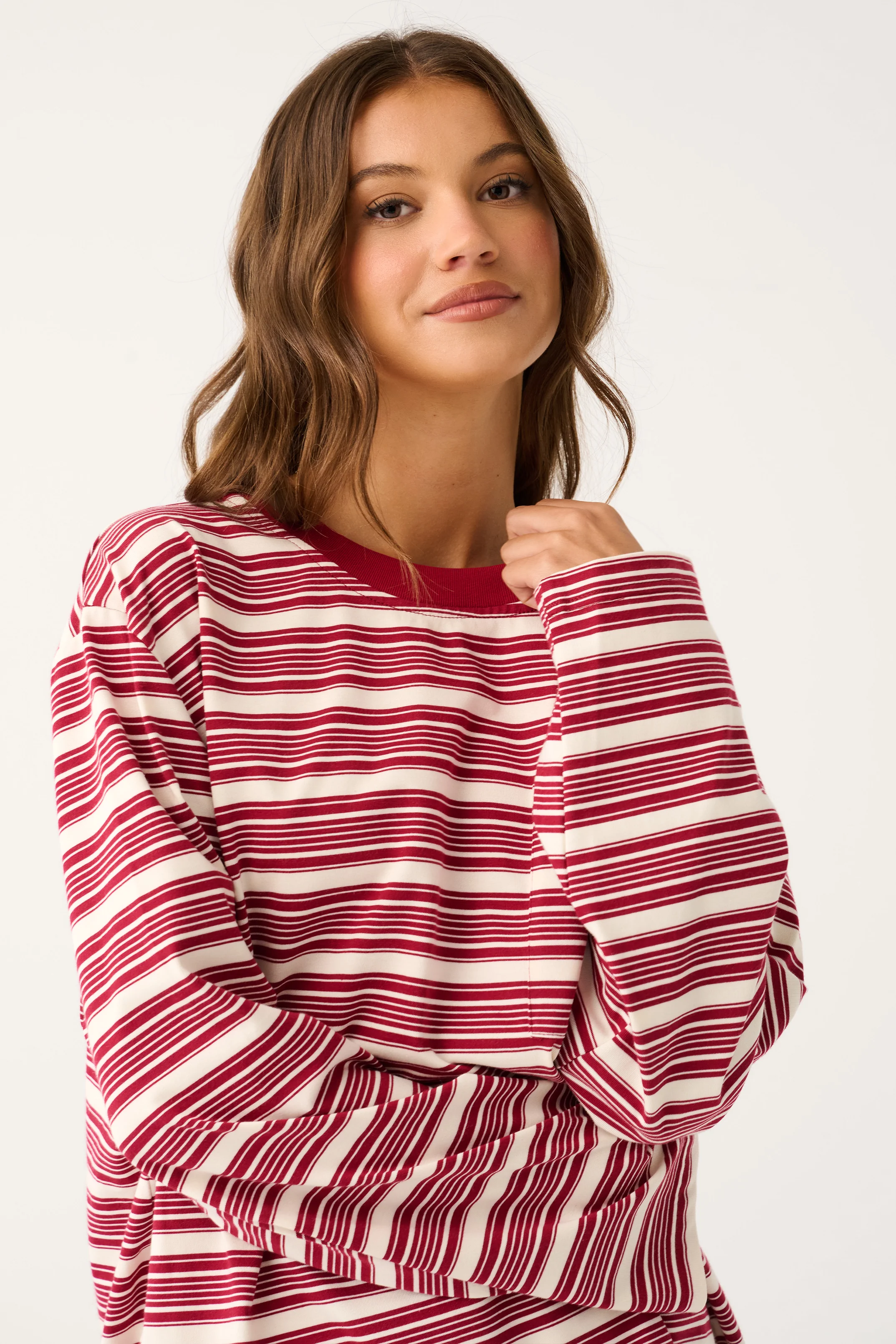 cartel & willow Harley Long Sleeve - Mulberry Stripe