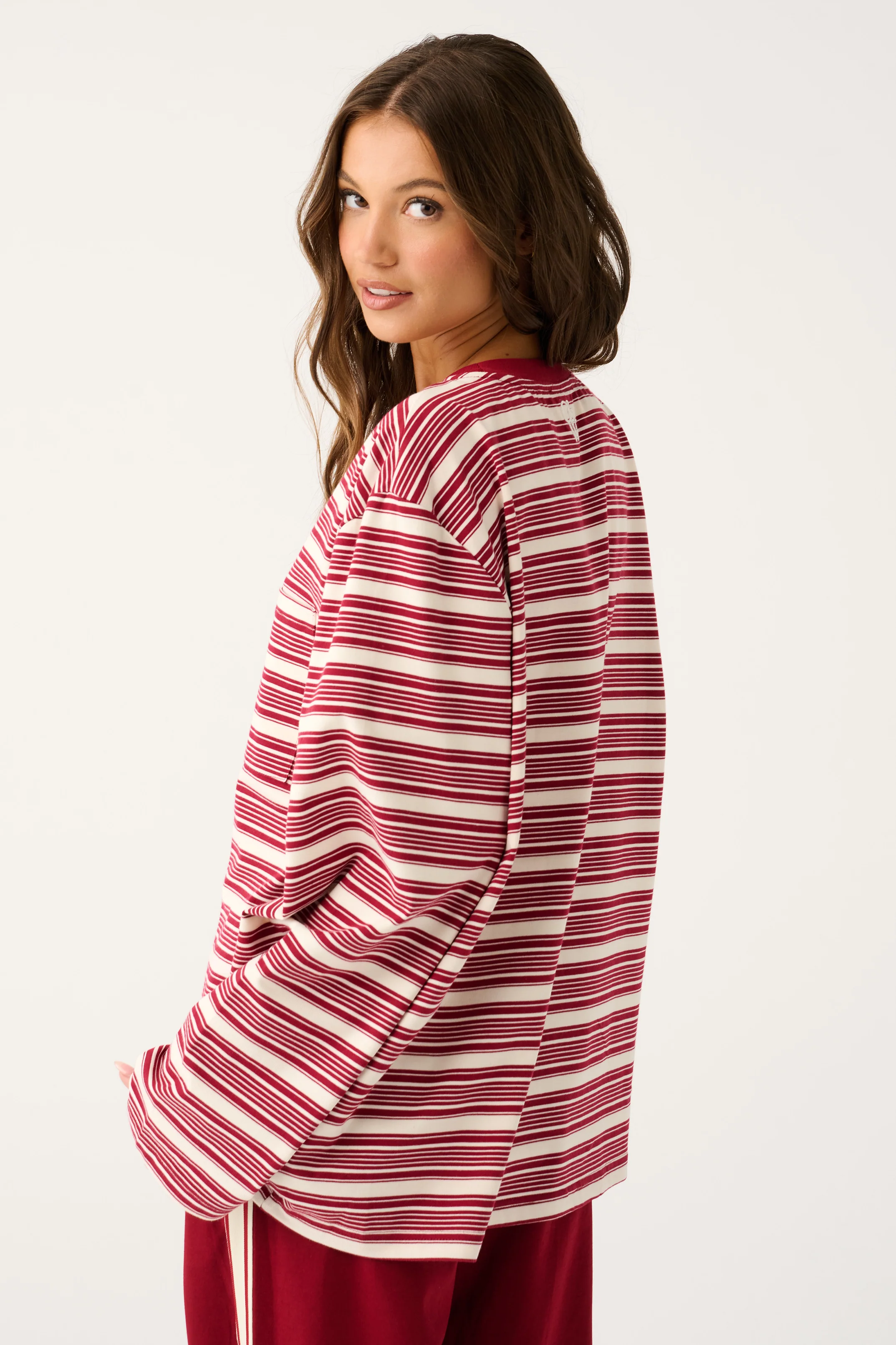 cartel & willow Harley Long Sleeve - Mulberry Stripe