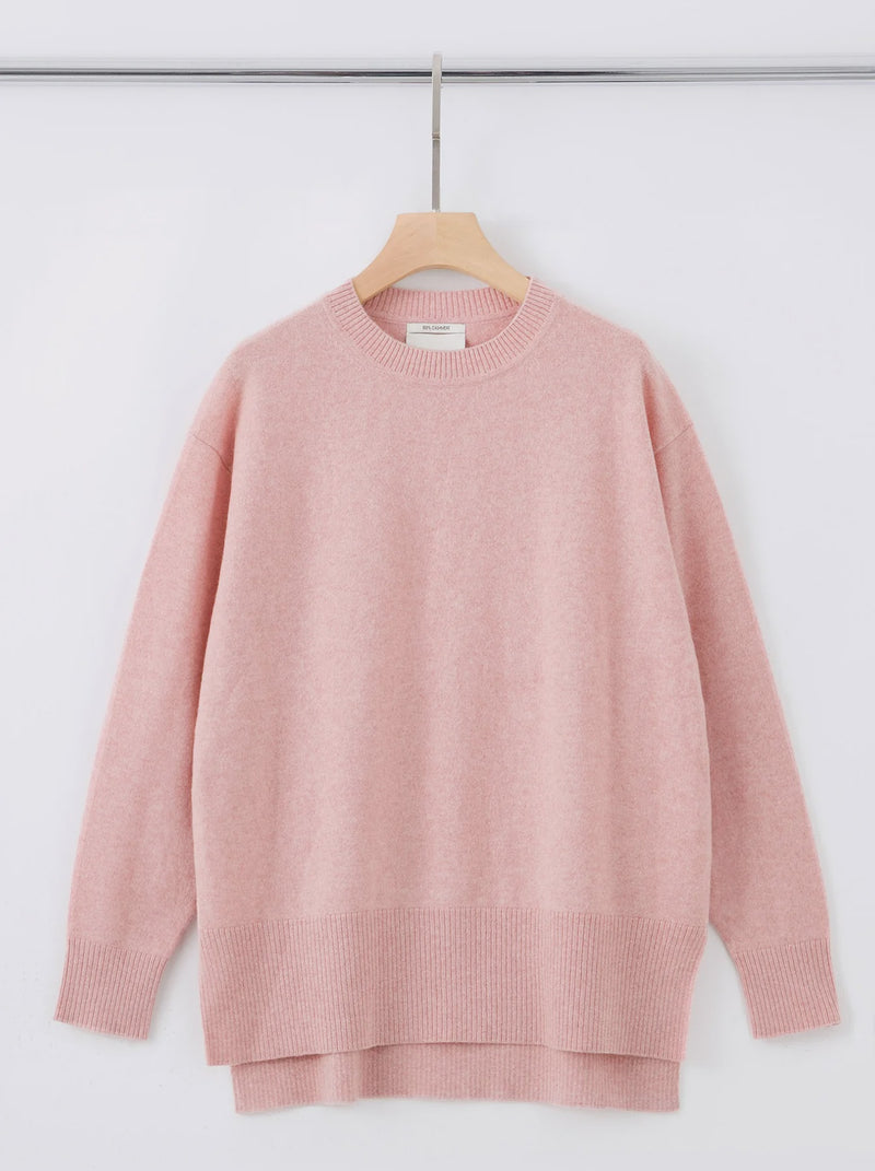 ALEGER High Low Hem Crew - Rose