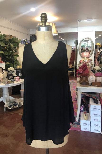 M.A. Dainty Gillie Top  -  Black