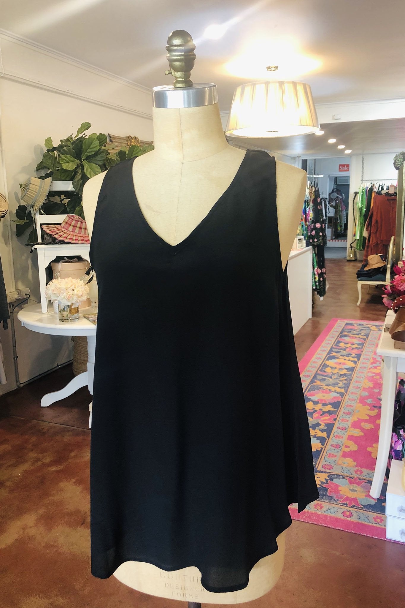 M.A. Dainty Gillie Top  -  Black