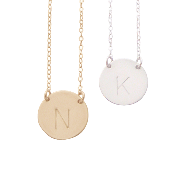 MISUZI Chloe Initial Disc Necklace